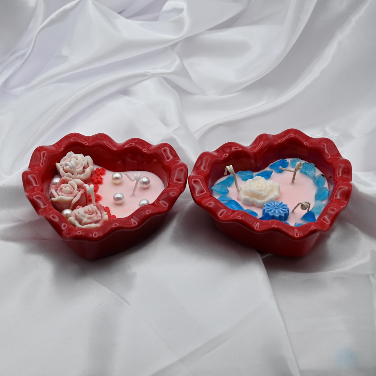 Red Rose Kiss Heart Candle | Valentine’s Day Soy Candle