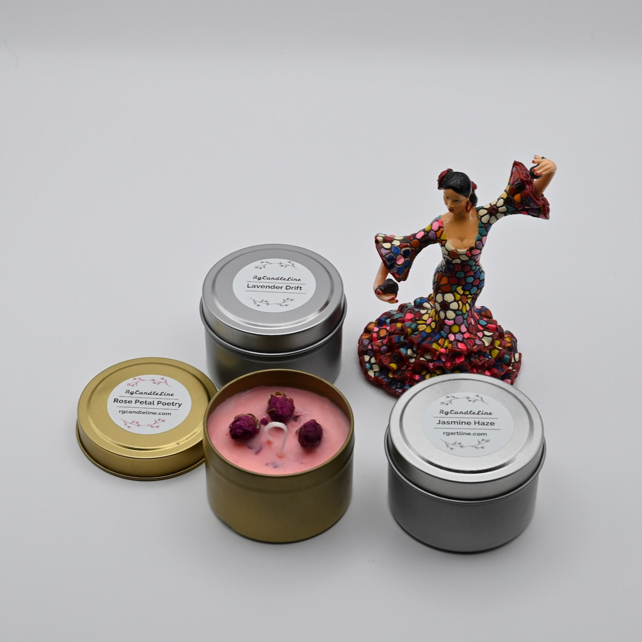 BloomTin Set of 3 - Floral soy candles in three unique scents.