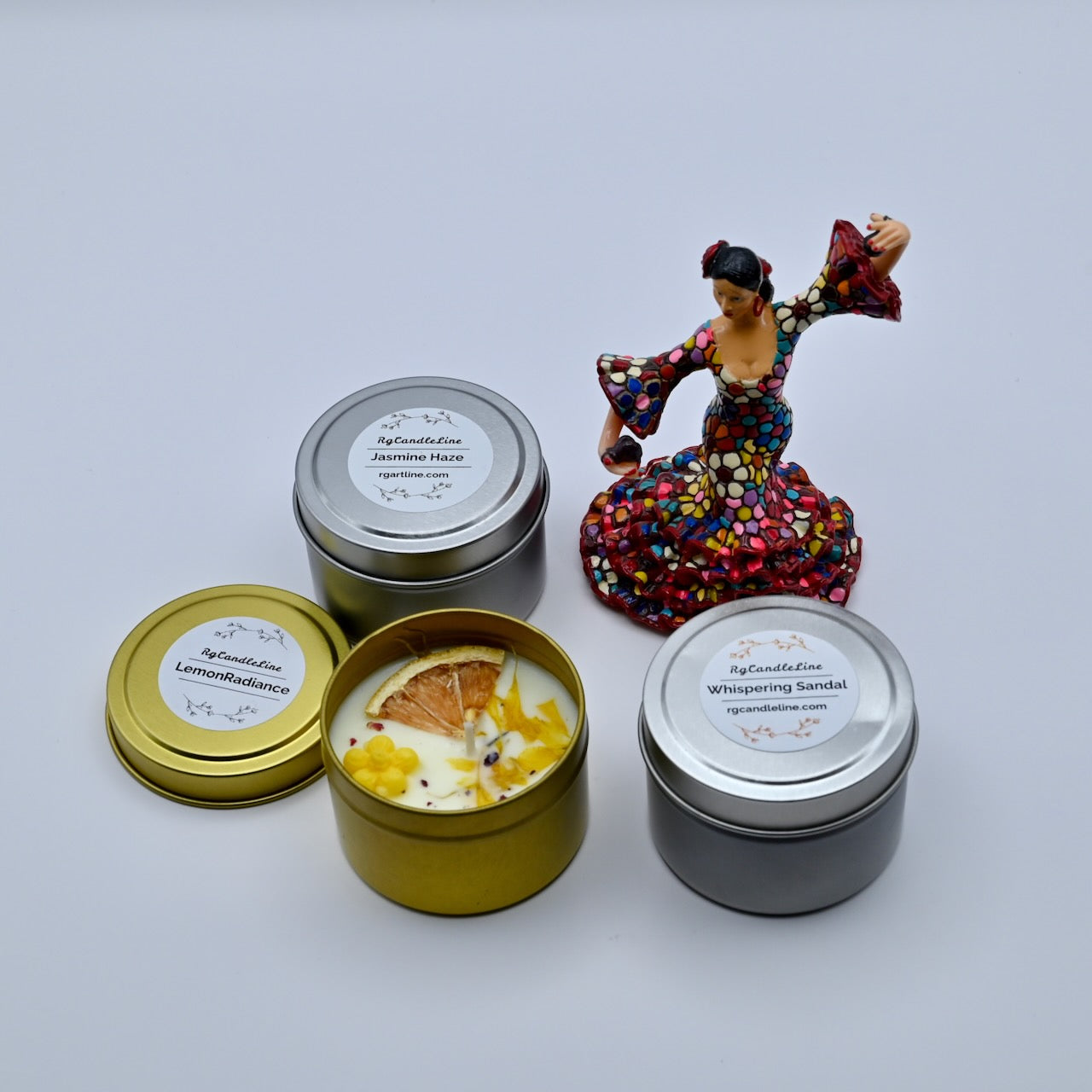 BloomTin Set of 3 - Floral soy candles in three unique scents.