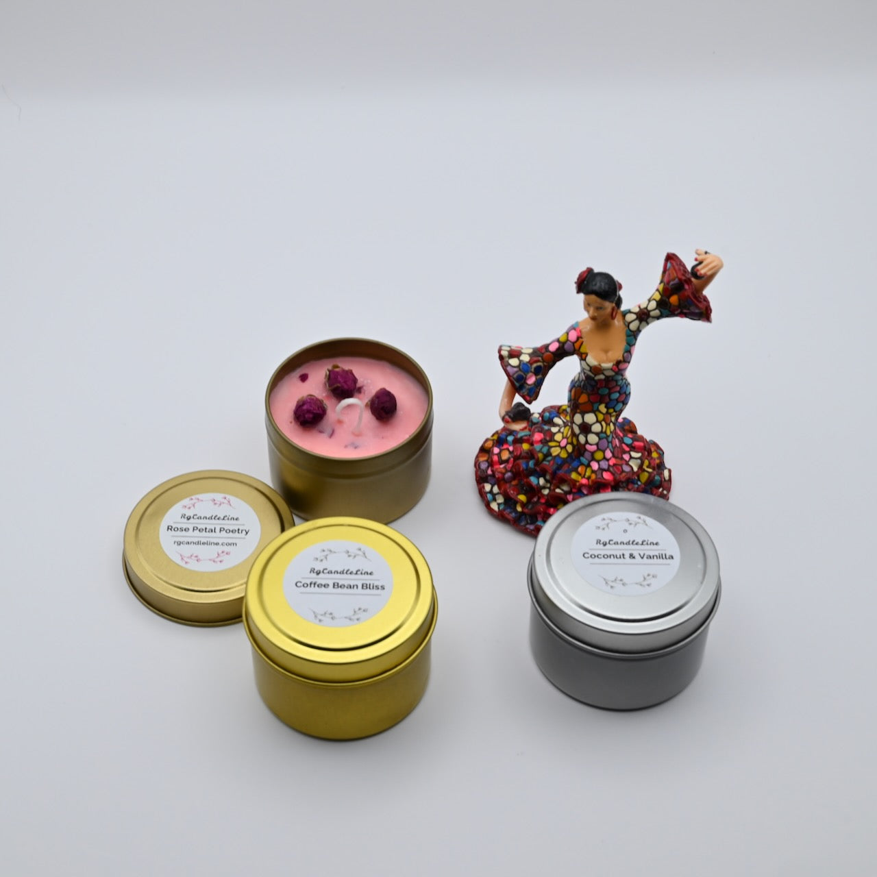 BloomTin Set of 3 - Floral soy candles in three unique scents.